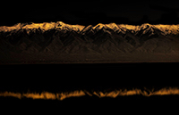 Reflection of snow covered mountains from Antelope Island in the Great Salt Lake.